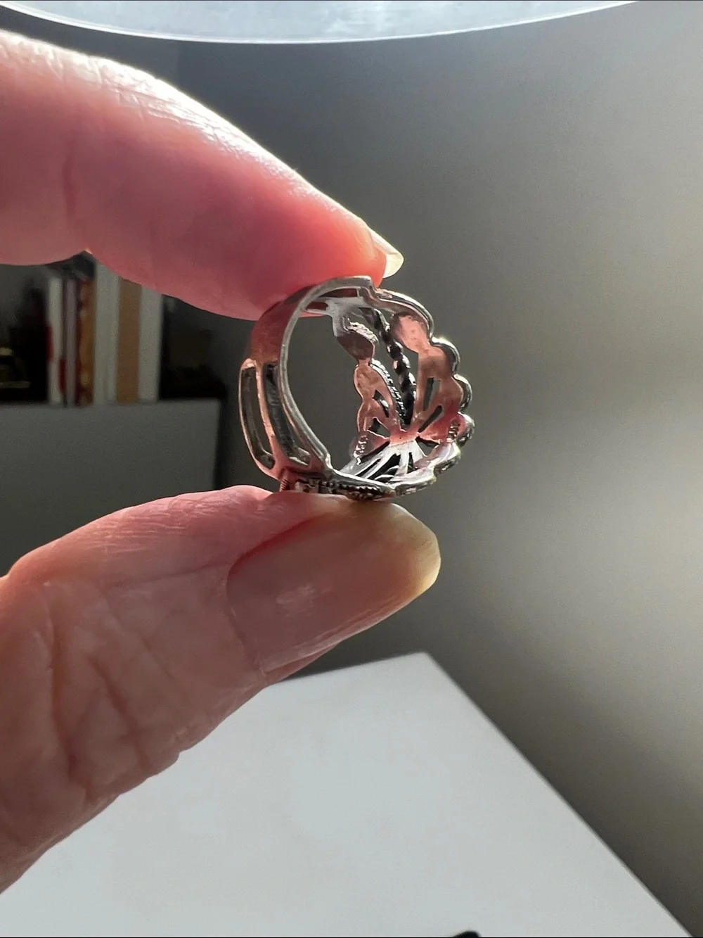 Intricate Silver-Tone Filigree Statement Ring - Vintage